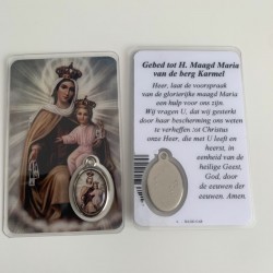 Medaillekaartje Maria van de berg Karmel
