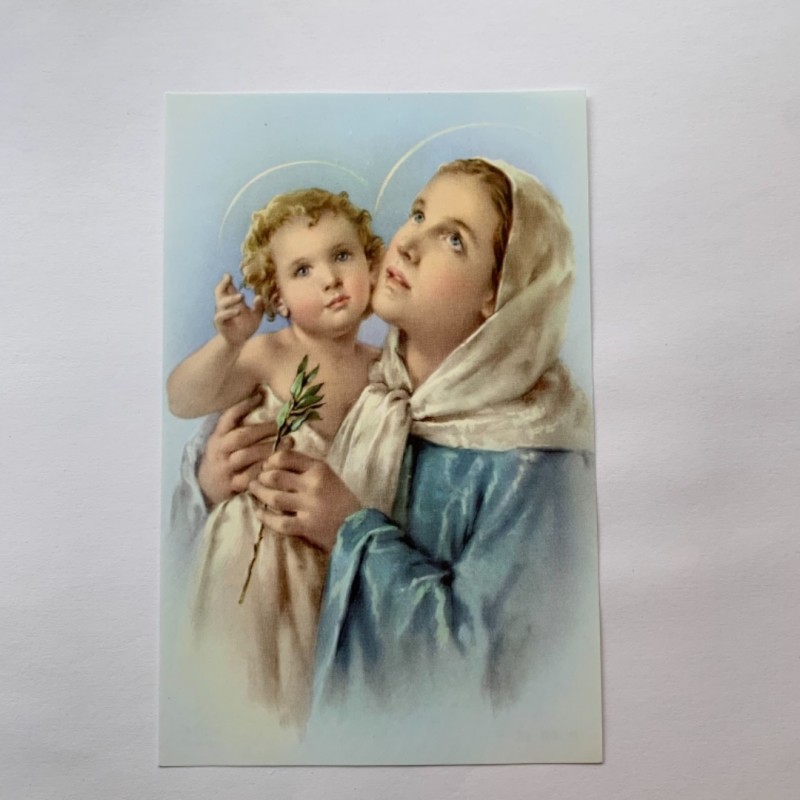 Bidprentje Maria met kindje Jezus (groot)
